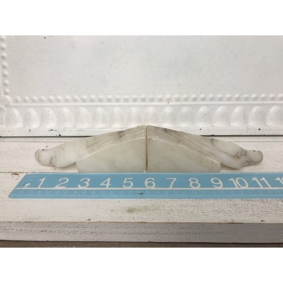 Vtg Art Deco Italian Alabaster Stone Parrot Bird Antq Hand Carved Bookends Luck - Picture 7 of 15